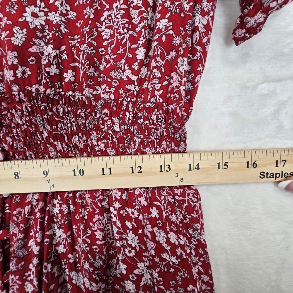 Hayden Los Angeles Floral Ruched Waist Maxi Dress Asymmetrical‎ Hem Size Medium - Picture 10 of 11